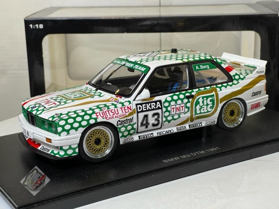 1:18 Autoart BMW 3 Series M3 E30 Tic-Tac N 43 DTM 1991 Berg
