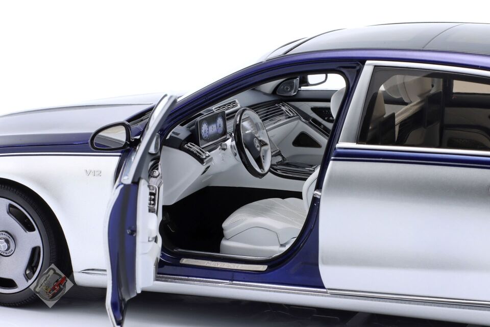 1:18 Almost Real Mercedes Benz S-Class S600 V12 Biturbo Maybach 2021 Nautical Blue Silver