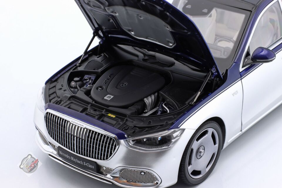 1:18 Almost Real Mercedes Benz S-Class S600 V12 Biturbo Maybach 2021 Nautical Blue Silver