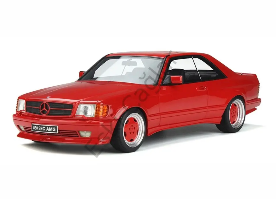 1:18 OTTO Model Mercedes-Benz W126 560 SEC Widebody (Signal Red 568) Resin Car Model Recine