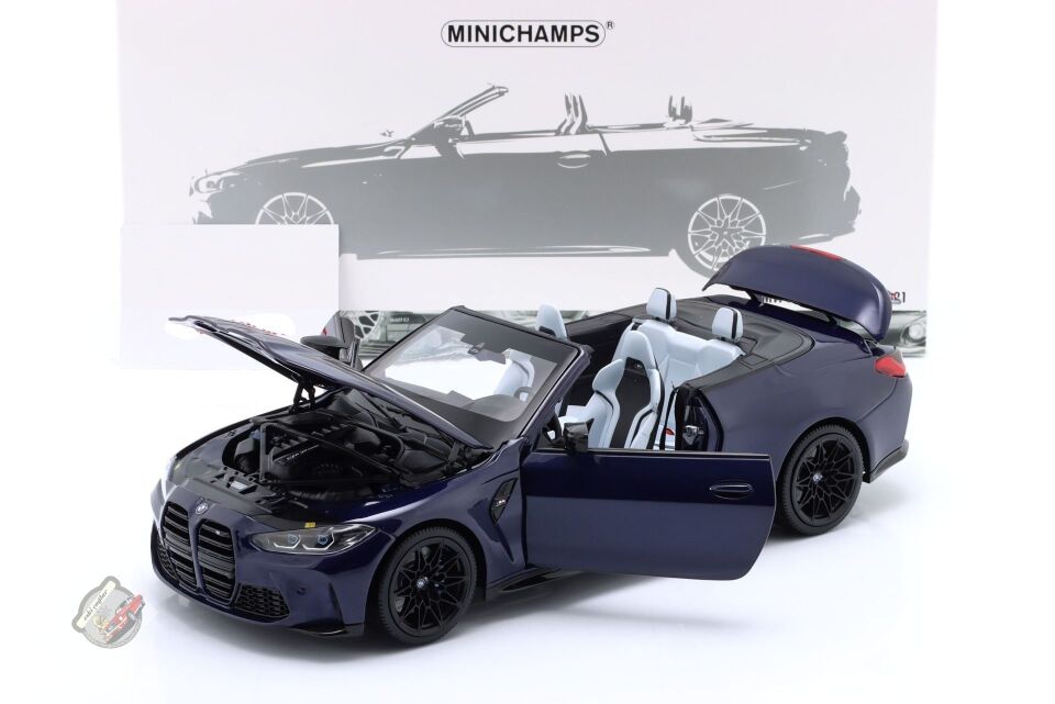 1:18 Minichamps BMW 4 Series M4 (G83) Cabriolet 2020 Blue Recine