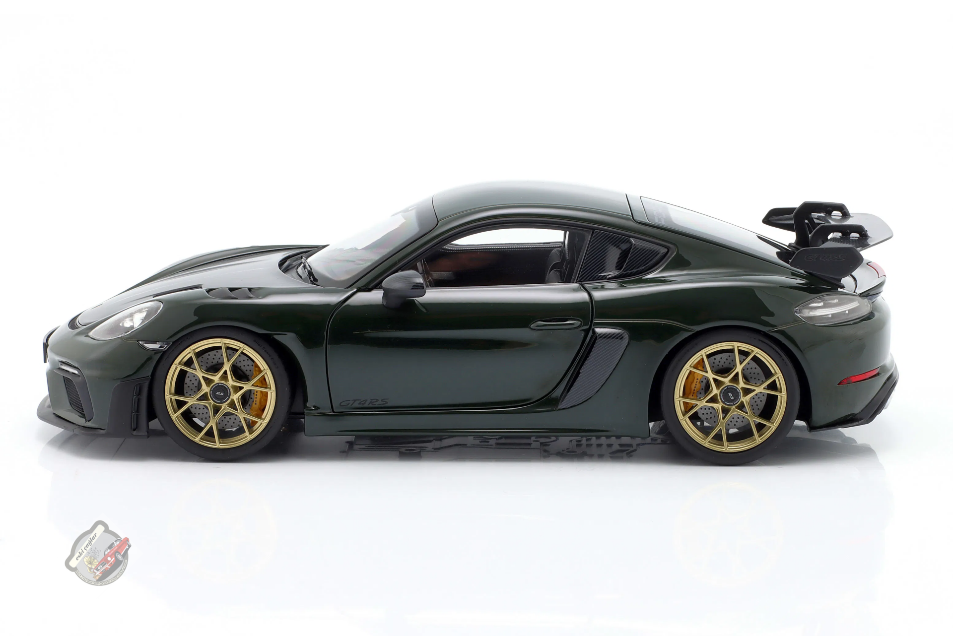 1:18 Norev 2023 Porsche Cayman GT4 RS  Weissachpackage Dark Brewster Green