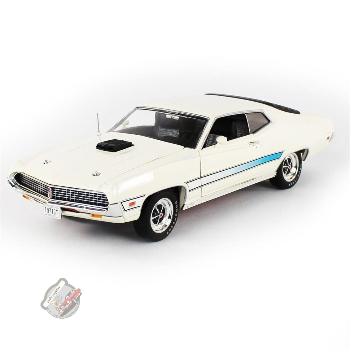 1:18 AutoWorld 1971 Ford Torino (Class of 1971)  Wimbleton White