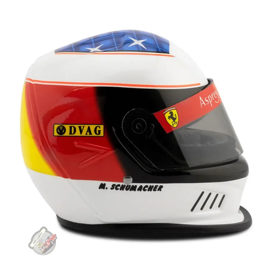 1:2 Bell Michael Schumacher Scuderia Ferrari # Winner Spanish GP Formula 1 1996 Kask