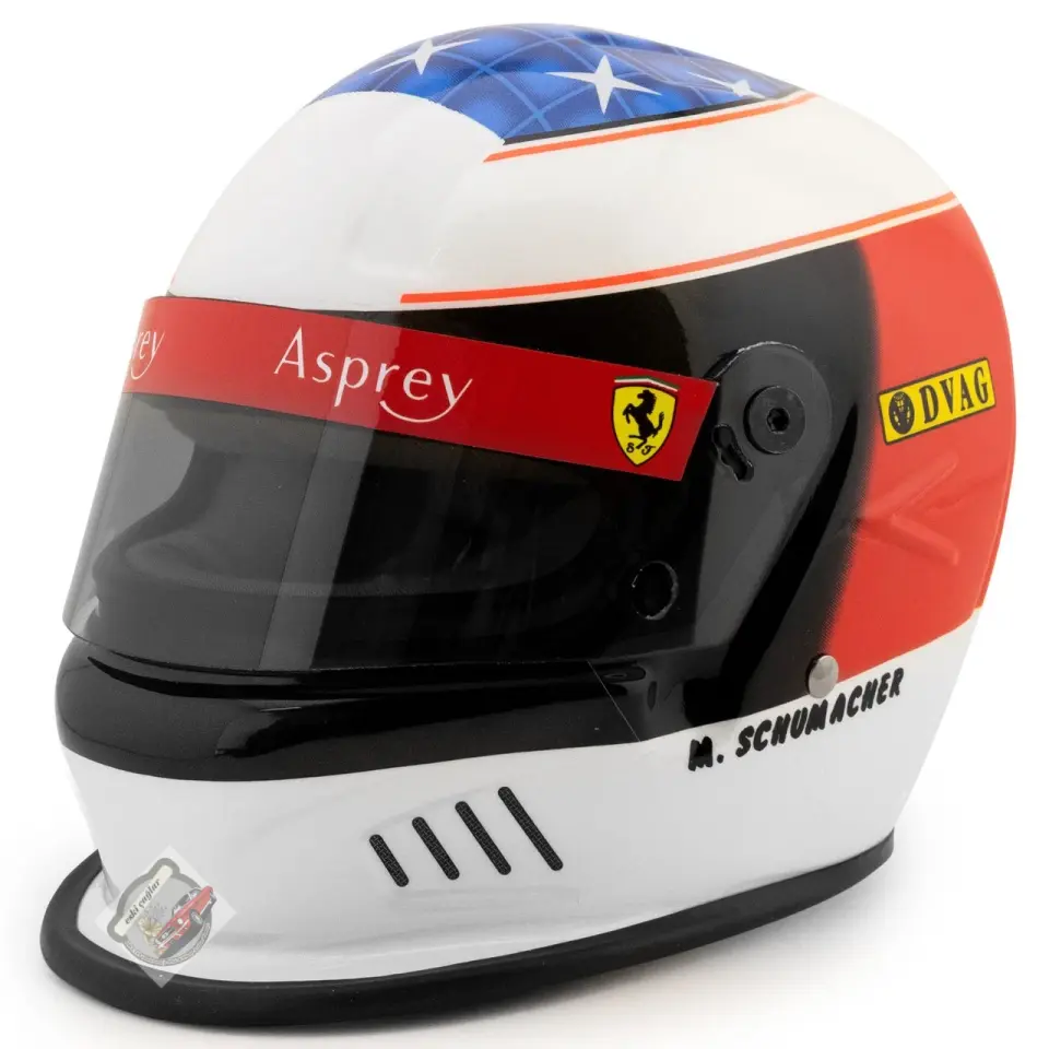 1:2 Bell Michael Schumacher Scuderia Ferrari # Winner Spanish GP Formula 1 1996 Kask