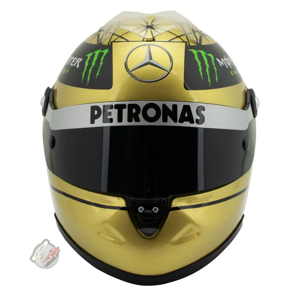 1:2 Schuberth Helm 1:2 Michael Schumacher Spa 2011 Gold Kask