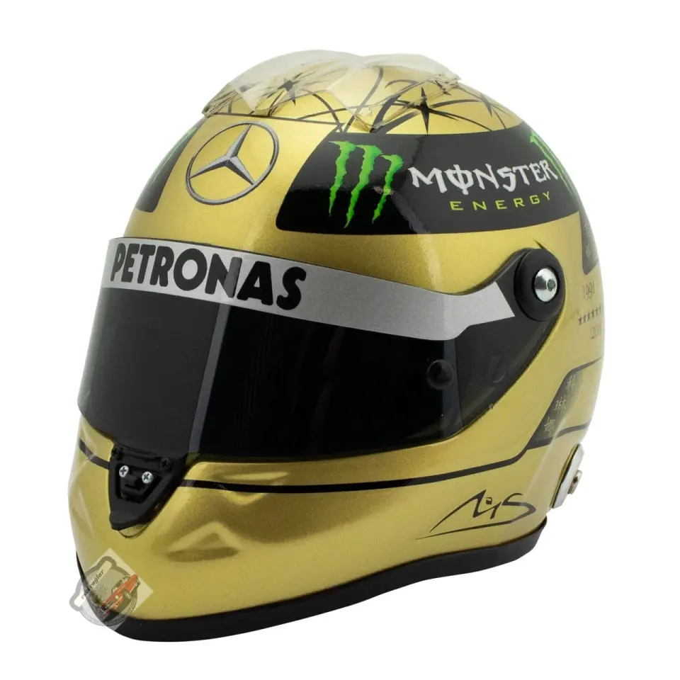 1:2 Schuberth Helm 1:2 Michael Schumacher Spa 2011 Gold Kask