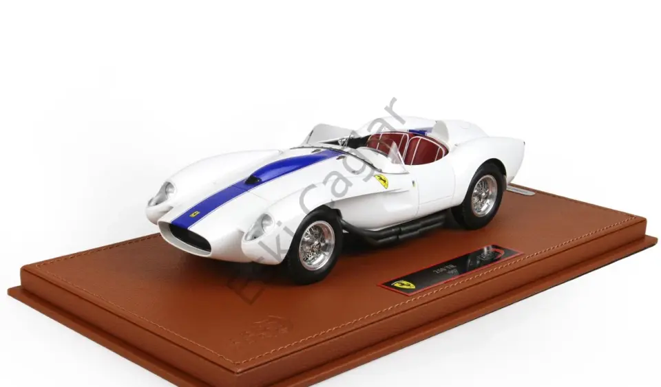 1:18 BBR Models 1957 Ferrari 250 Testarossa White with Blue Stripe 100 Limits (Ön Sipariş)
