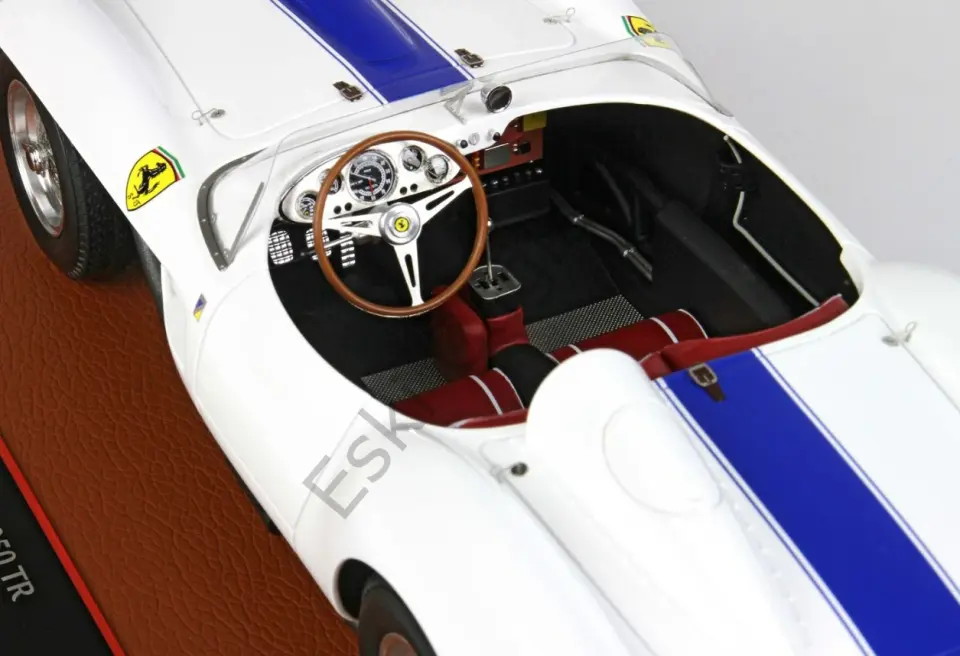 1:18 BBR Models 1957 Ferrari 250 Testarossa White with Blue Stripe 100 Limits (Ön Sipariş)