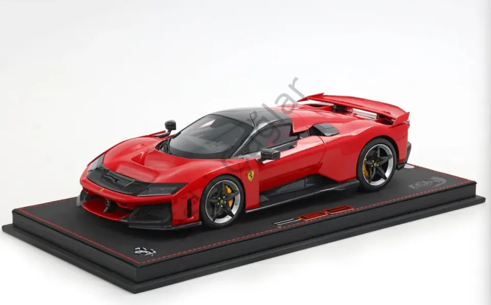 1:18 BBR Models Ferrari F80 Optional Carbon Rosso Corsa Red with Carbon Silver Wheels 400 Limits (Ön Sipariş)