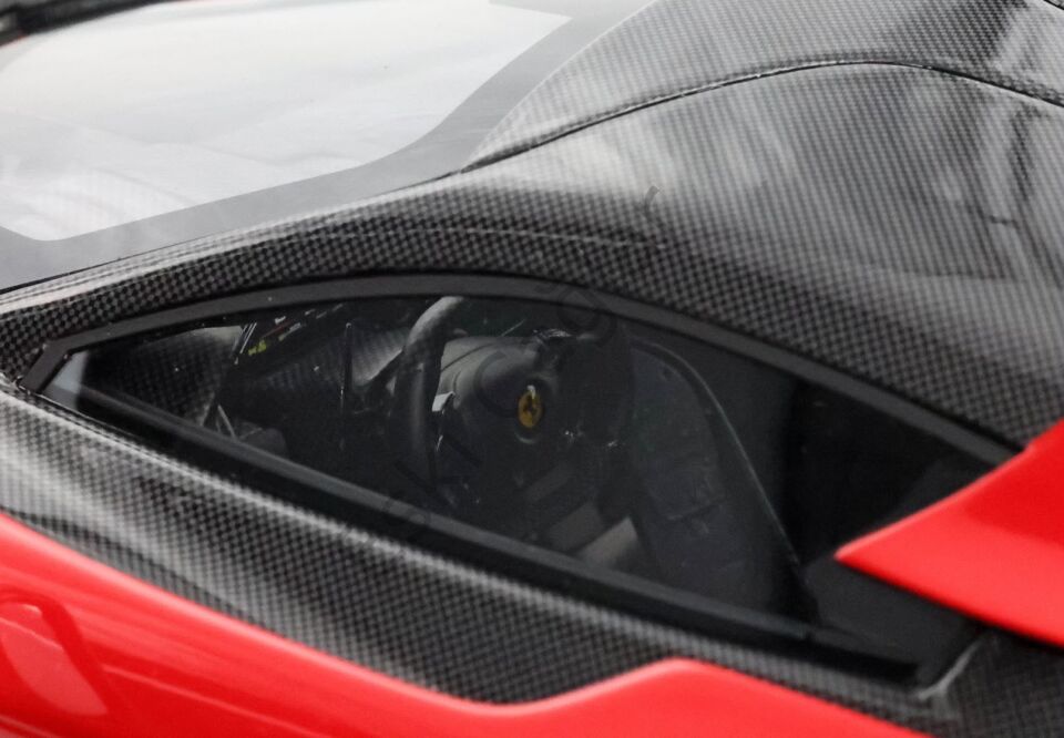 1:18 BBR Models Ferrari F80 Optional Carbon Rosso Corsa Red with Carbon Silver Wheels 400 Limits