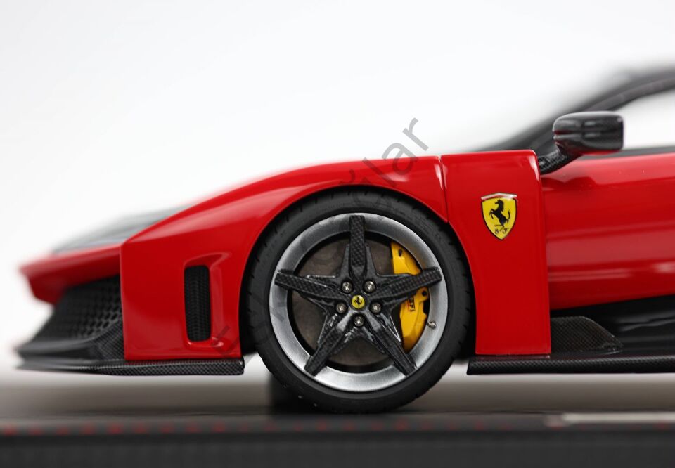 1:18 BBR Models Ferrari F80 Optional Carbon Rosso Corsa Red with Carbon Silver Wheels 400 Limits