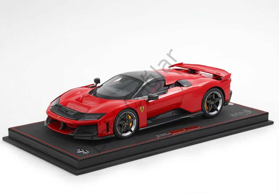 1:18 BBR Models Ferrari F80 Optional Carbon Rosso Corsa Red with Carbon Silver Wheels 400 Limits