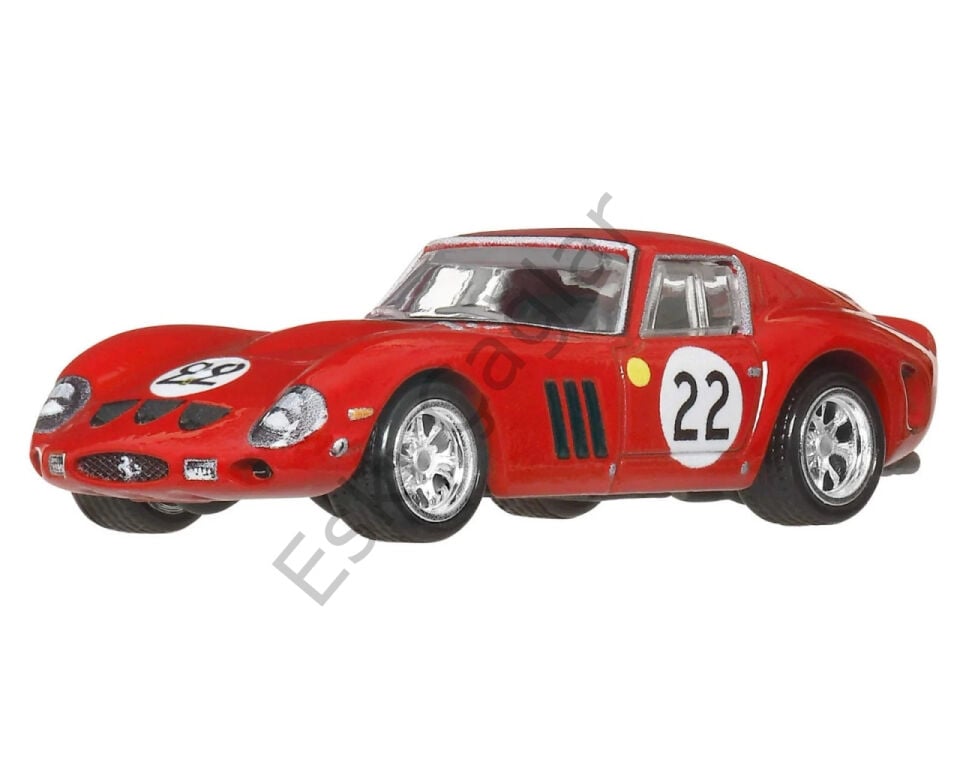1:64 Hot Wheels Premium Ferrari 250 GTO #22 (Red) with Fiat 642 RN2 Bartoletti Transporter