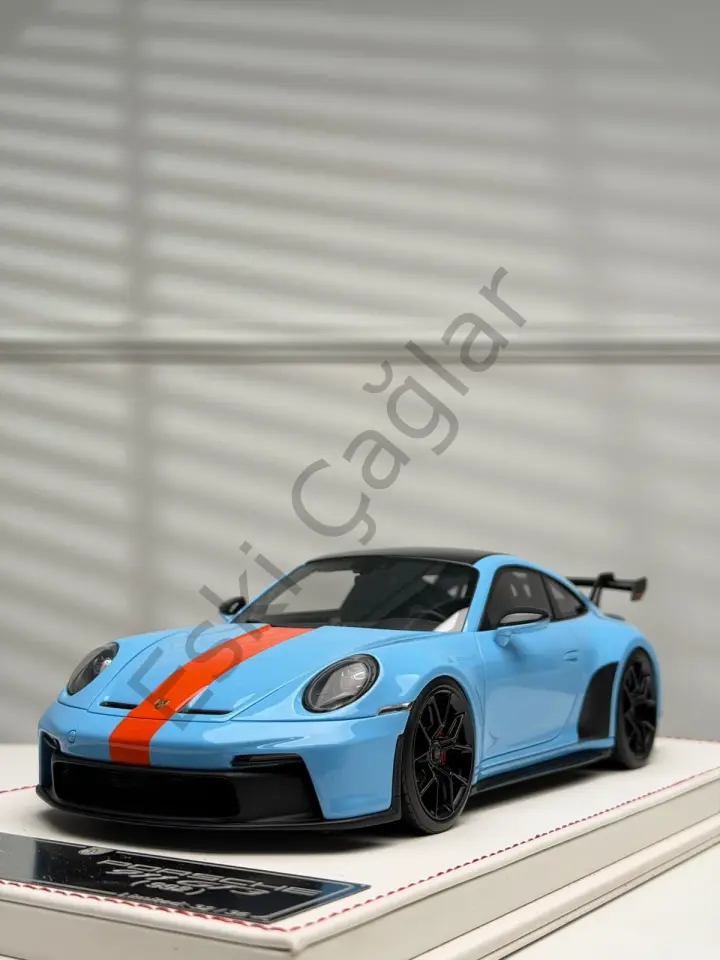 1:18 Davis & Giovanni Porsche GT3 (Baby Blue, Orange Stripe) Limited Edition