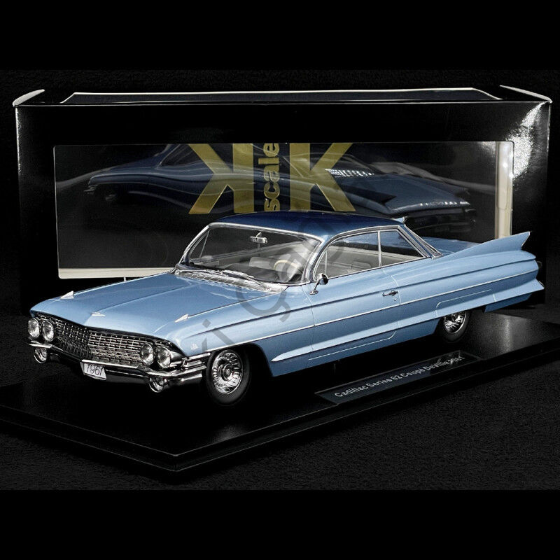 1:18 KKSCALE 1961 Cadillac Coupe DeVille Series 62 Blue Metalic