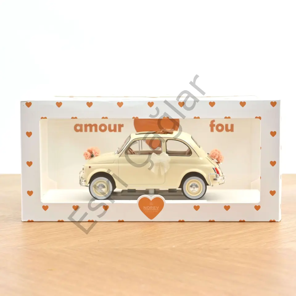 1:18 Norev Fiat 500 L 1968 Ivory Wedding Gift