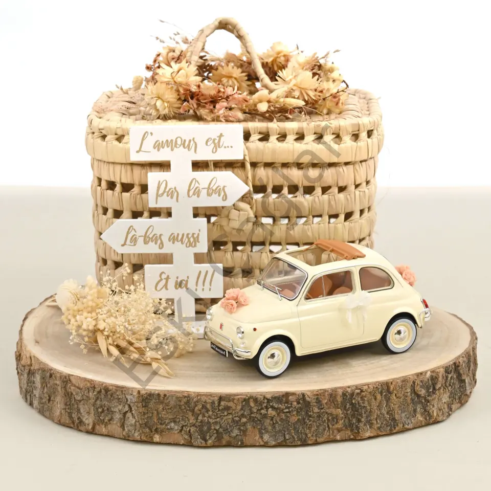 1:18 Norev Fiat 500 L 1968 Ivory Wedding Gift