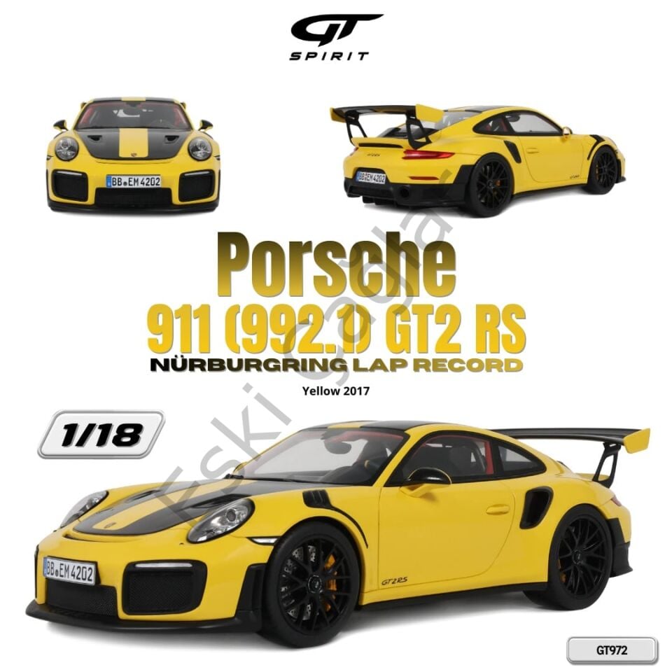 1:18 GT Spirit Porsche 911 (991.2) GT2 RS Nürburgring Lap Record Yellow 2017 (GT972) Limited Edition Resin Model