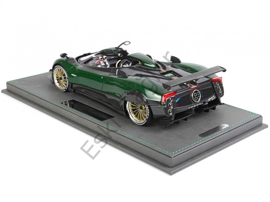 1:18 BBR Models Pagani Zonda HP Barchetta Green Carbon Fiber Recine Model