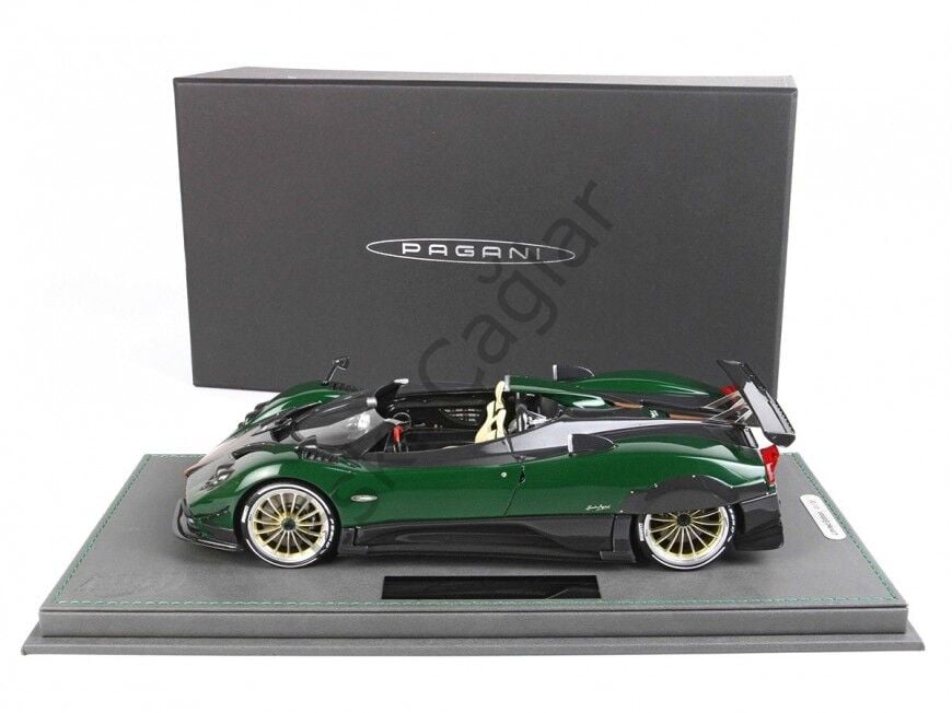 1:18 BBR Models Pagani Zonda HP Barchetta Green Carbon Fiber Recine Model