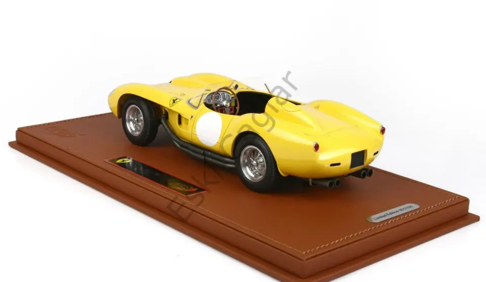 1:18 BBR 1957 Ferrari 250 Testarossa Giallo Yellow with White Dots Resin Model 100 Limits  Ön Sipariş