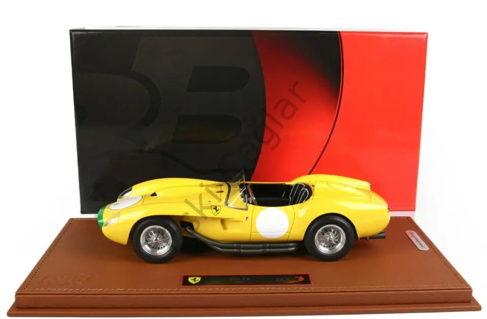 1:18 BBR 1957 Ferrari 250 Testarossa Giallo Yellow with White Dots Resin Model 100 Limits  Ön Sipariş